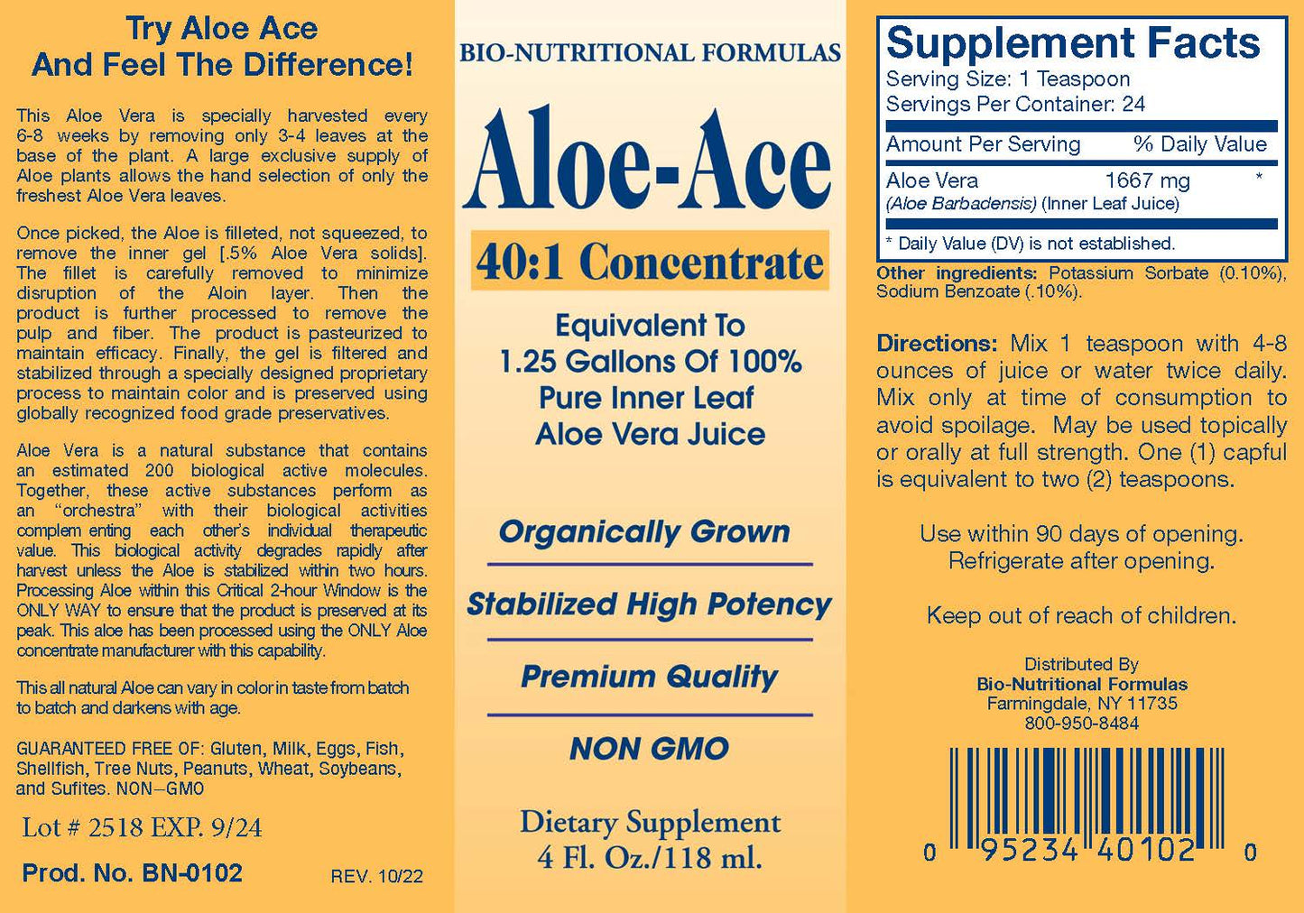 Aloe Ace: Ultra Potent 40:1 Aloe Liquid Concentrate
