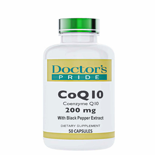 CoQ-10 (Coenzyme Q-10) 200 Mg With Black Pepper Extract 50 Capsules Rapid Release