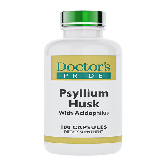 Psyllium Husk Capsules 850 MG With Acidophilus - 100 Capsules